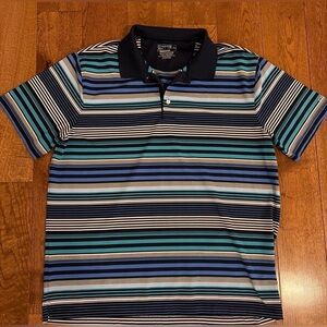 Chaps Multicolor Striped Polo Shirt Mens XL Golf Shirt Stay Dry Collared EUC
